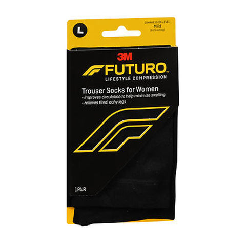 Futuro, Lifestyle Compression Trouser Socks for Women Mild, Black Large 1 Each