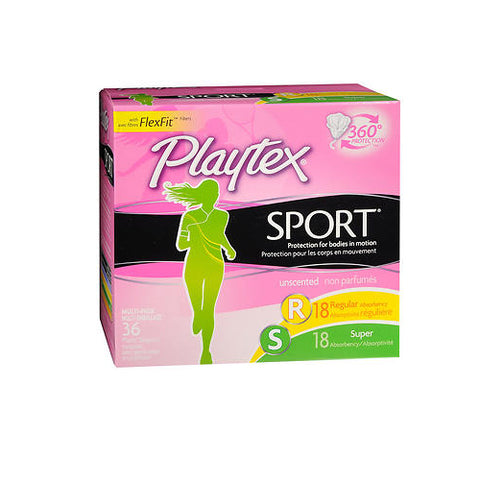 Playtex, Sport Tampons with Plastic Applicators Unscented Multi-Pack, 36 Each