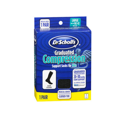 Dr. Scholls, Graduated Compression Socks For Men Black, 1 Each