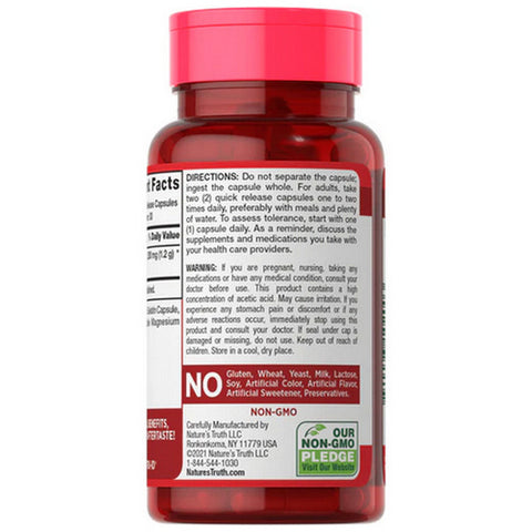 Nature's Truth, Apple Cider Vinegar Capsules Triple Strength, 1200 Mg, 60 Caps