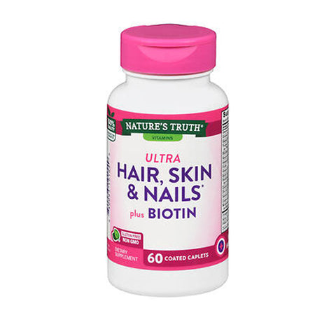 Nature's Truth, Ultra Hair - Skin & Nails Plus Biotin Coated Caplets, 60 Tabs