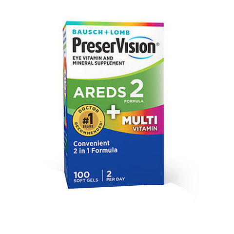Bausch + Lomb, Bausch  Lomb PreserVision Eye Vitamin & Mineral Supplement Softgels, 100 Tabs