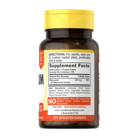 Sundance, Magnesium Coated Caplets, 250 mg, 100 Tabs