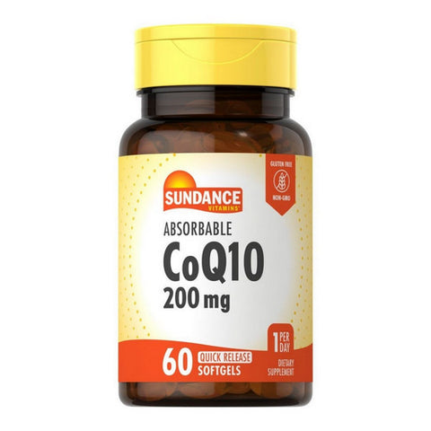 Sundance, Absorbable CoQ10 Plus Quick Release Softgels, 200 mg, 60 Tabs