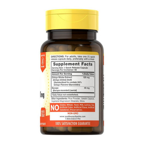 Sundance, Ginkgo Biloba Plus Capsules, 120 mg, 60 Caps