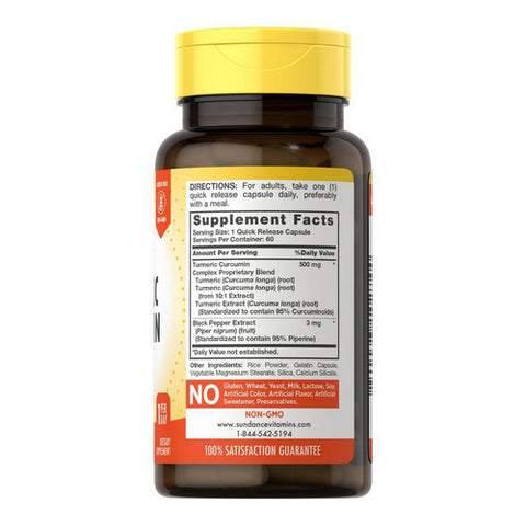 Sundance, Turmeric Curcumin Complex Quick Release Capsules, 60 Caps