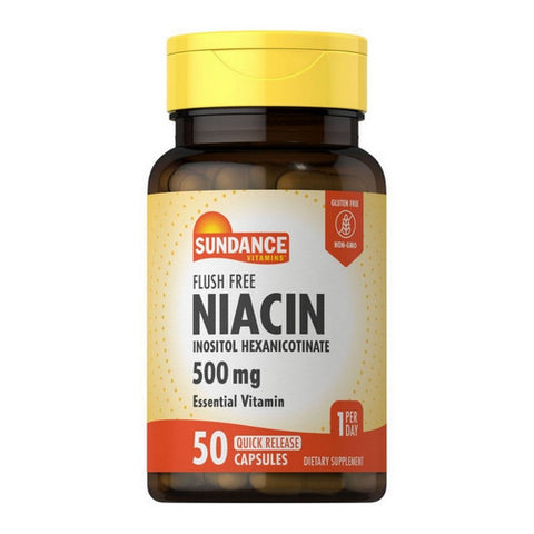 Sundance, Flush Free Niacin Capsules, 500 mg, 50 Caps