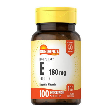 Sundance, Vitamins High Potency E Softgels, 400 IU, 100 Tabs