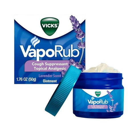 Vicks, Vaporub Cough Suppressant Topical Analgesic Ointment Lavender Scent, 1.76 Oz Vicks