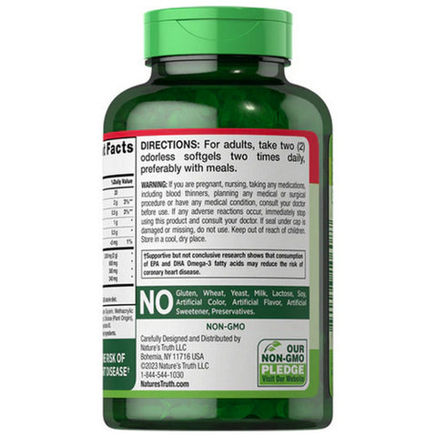 Nature's Truth, Vitamins Odorless Fish Oil Softgels Lemon Flavor, 2000 Mg, 110 Caps