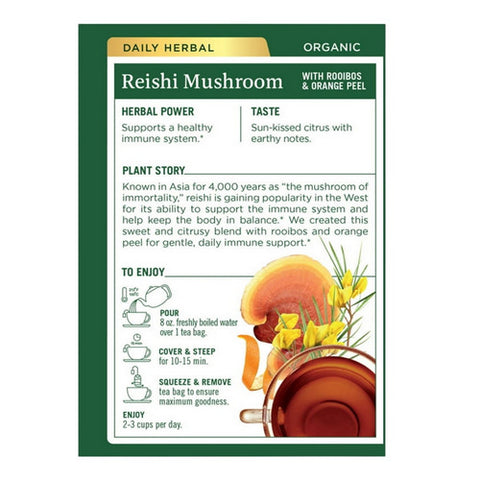 Traditional Medicinals, Organic Reishi Mushroom With Rooibos And Orange Peel Tea, 16 Bags
