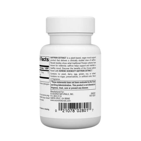 Source Naturals, Serene Science Saffron Extract, 15mg 30 Tabs