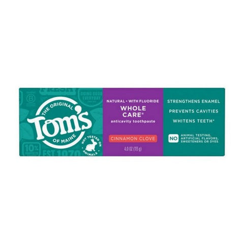 Tom's Of Maine, Wholecare Toothpaste, Clove 4 Oz