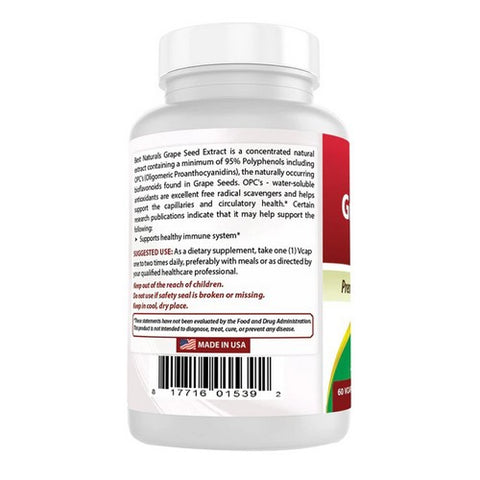 Best Naturals, Grape Seed Extract, 400 mg, 60 Veg Caps