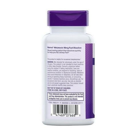 Natrol, Fast Dissolve Melatonin Citrus Punch, 10 mg, Citrus 60 Tabs
