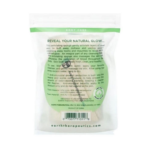 Earth Therapeutics, Organic Cotton Square Sponge, 0, 1 Unit