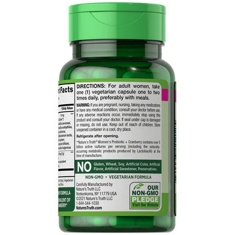 Nature's Truth, Women's Probiotic + Cranberry Vegetarian Capsules, 40 Tabs