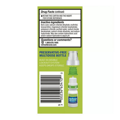 Refresh, Relieva PF Lubricant Eye Drops, 0.33 Oz