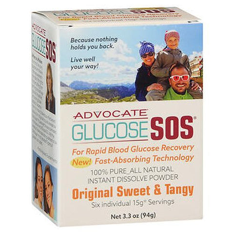 Advocate, Glucose SOS Instant Dissolve Powder, Original Sweet & Tangy 3.3 Oz
