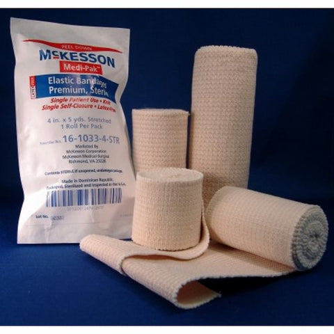 McKesson, Elastic Bandage 3 Inch X 5 Yard Single Hook and Loop Closure Tan 16-1033-3-STR, Count of 1