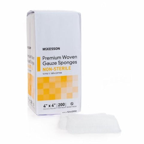McKesson, Gauze Sponge McKesson 12-Ply 4 X 4 Inch, Pack Of 200