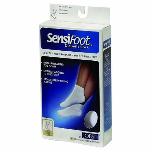 Bsn-Jobst, Diabetic Socks SensiFoot Crew X-Large (12-1/2 to 14 Inch) White Closed Toe, 1 Pair