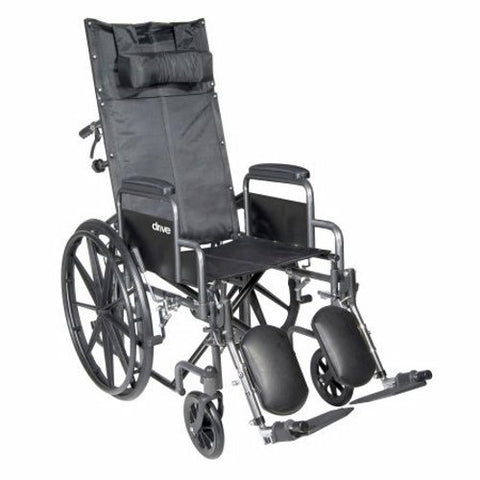 McKesson, Reclining Wheelchair McKesson Desk Length Arm Padded, Removable Arm Style Mag Wheel Black 20 Inch Se, Count of 1