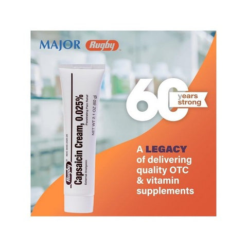Rugby, Topical Pain Relief Strength Capsaicin Cream, 2.1 Oz