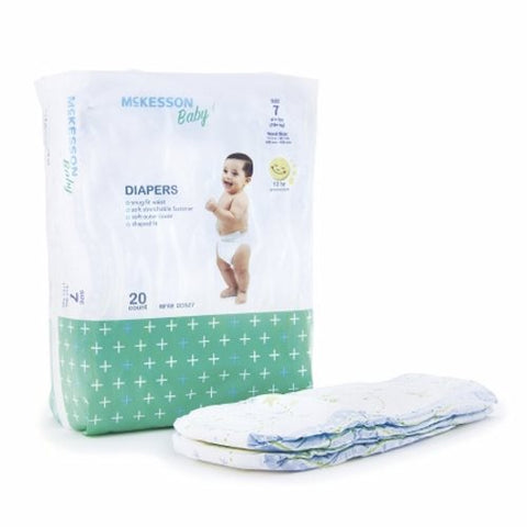 McKesson, Unisex Baby Diaper Size 7 Disposable Heavy Absorbency, Count of 4