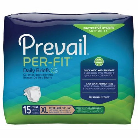 First Quality, Unisex Adult Incontinence Brief Per-Fit Maximum Plus X-Large Disposable Heavy Absorbency, Case Of 4