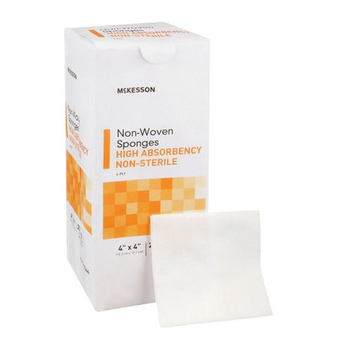 McKesson, Nonwoven Sponge 4 X 4 Inch 4-Ply NonSterile 94442000, 1 Pack