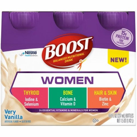 Nestle Healthcare Nutrition, Boost Balanced Nutritional Drink for Women, Pack Of 6