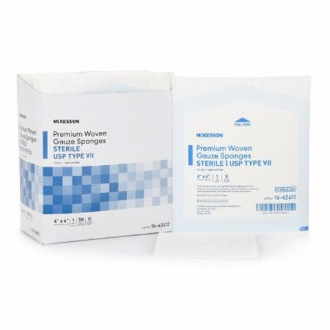 McKesson, Gauze Sponge 4 X 4 Inch 12-Ply Sterile 16-42442, Count of 10