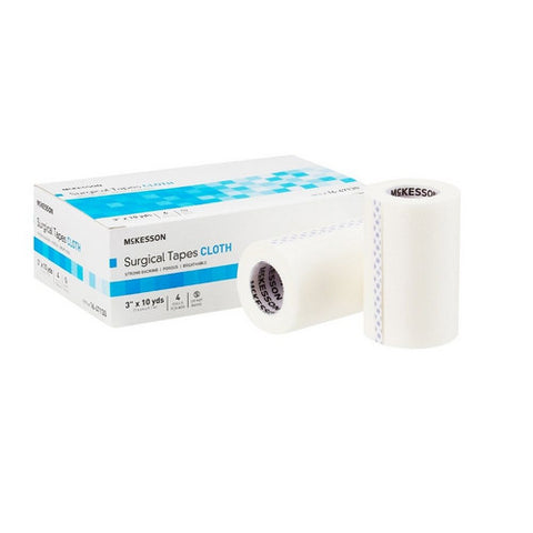 McKesson, Medical Tape White 3 Inch X 10 Yard Silk-Like Cloth NonSterile 16-47130, Case Of 12
