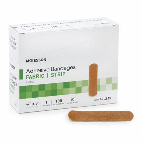 McKesson, Adhesive Strip 3/4 X 3 Inch Plastic Rectangle Kid Design 16-4838-17, Box Of 100