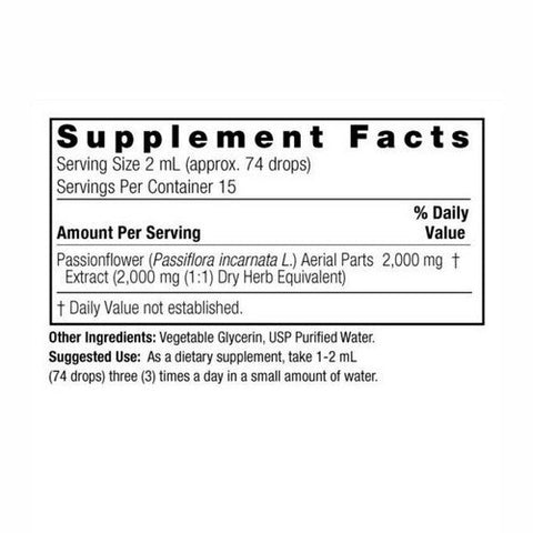 Nature's Answer, Passionflower Aerial Parts Fluid Extract Alcohol-Free, 2000 Mg, 1 Oz Nature's Answer