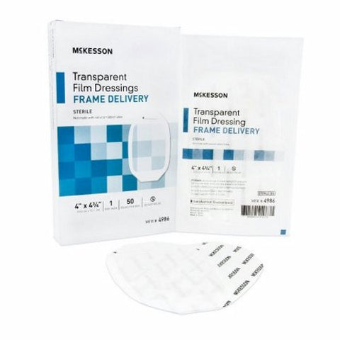 McKesson, Transparent Film Dressing 4 X 4-3/4 Inch Frame Style Delivery Octagon 4986, Case Of 4