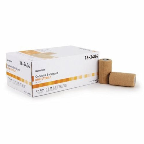 McKesson, Cohesive Bandage 4 Inch X 5 Yard Self-Adherent Closure Tan NonSterile 16-53414, Count of 1