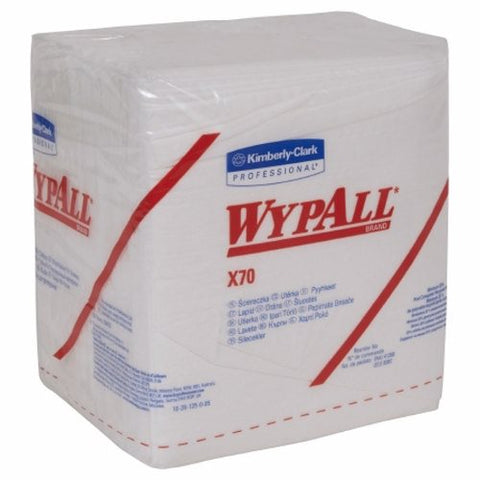 Kimberly Clark, Task Wipe WypAll X70 Heavy Duty White NonSterile Cellulose / Polypropylene 12 X 12-1/2 Inch Reusable, Count of 912