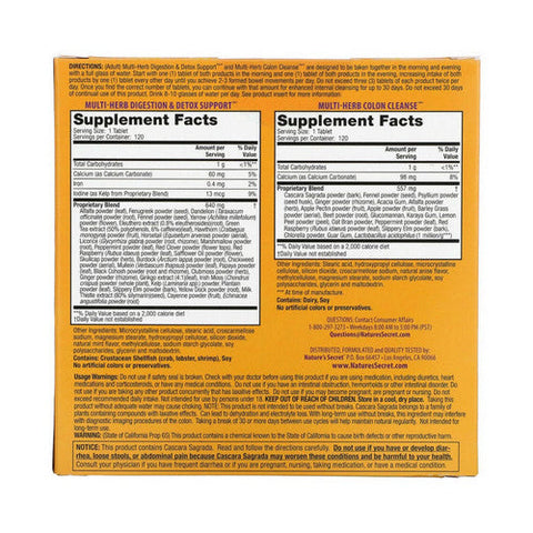 Nature's Secret, Ultimate Cleanse 2 Part Total-Body Program, 120 + 120 Tabs Nature's Secret