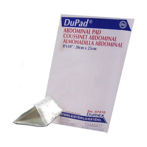 Derma e, Abdominal Pad DuPad  Cellulose 1-Ply 8 X 10 Inch Rectangle Sterile, Box Of 25