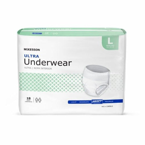 McKesson, Ultra Unisex Adult Absorbent Underwear Pull On with Tear Away Seams Large Disposable Heavy Absorbency, Count of 1