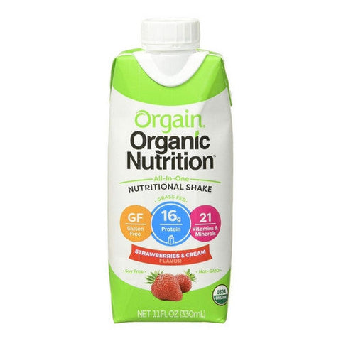 Orgain, Organic Nutritional Shake Strawberries And Cream Flavor Liquid Oral Supplement, 11 Oz Orgain