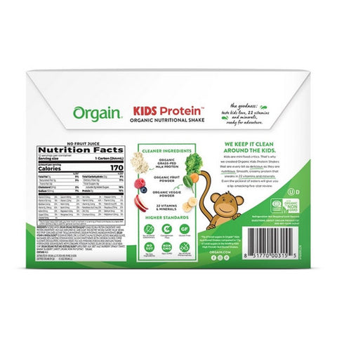 Orgain, Kids Protein Organic Nutrition Shake, Count of 12