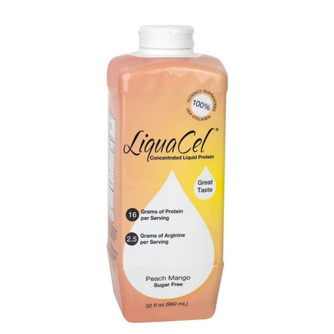 Global Health Products In, Oral Protein Supplement LiquaCel Peach Mango Flavor 32 oz. Container Bottle Ready to Use, 32 Oz
