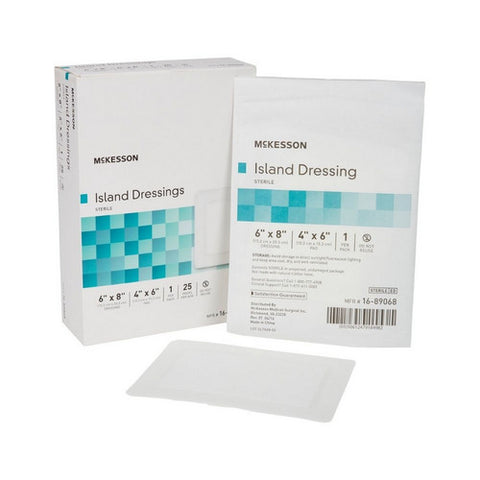 McKesson, Adhesive Dressing McKesson 6 X 8 Inch Polypropylene / Rayon Rectangle White Sterile, Case Of 4