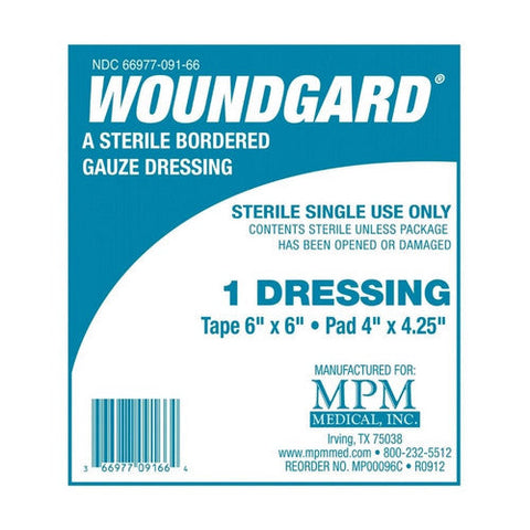 MPM Medical, Adhesive Dressing WoundGard  6 X 6 Inch Gauze Square White Sterile, Pack Of 30 MPM Medical