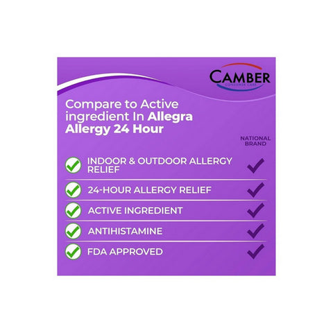 Camber, Fexofenadine HCL, 180mg, 100 Count