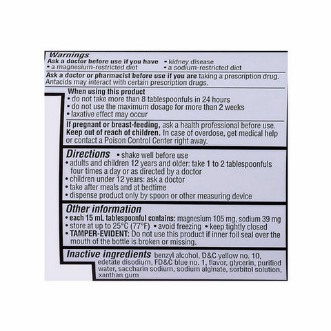 Major Pharmaceuticals, Acid Gone Antacid Liquid, 12 Oz