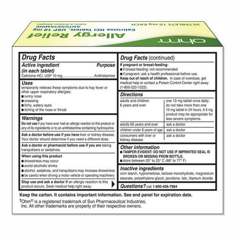 Zyrtec, Cetirizine, 10mg, 30 Tabs